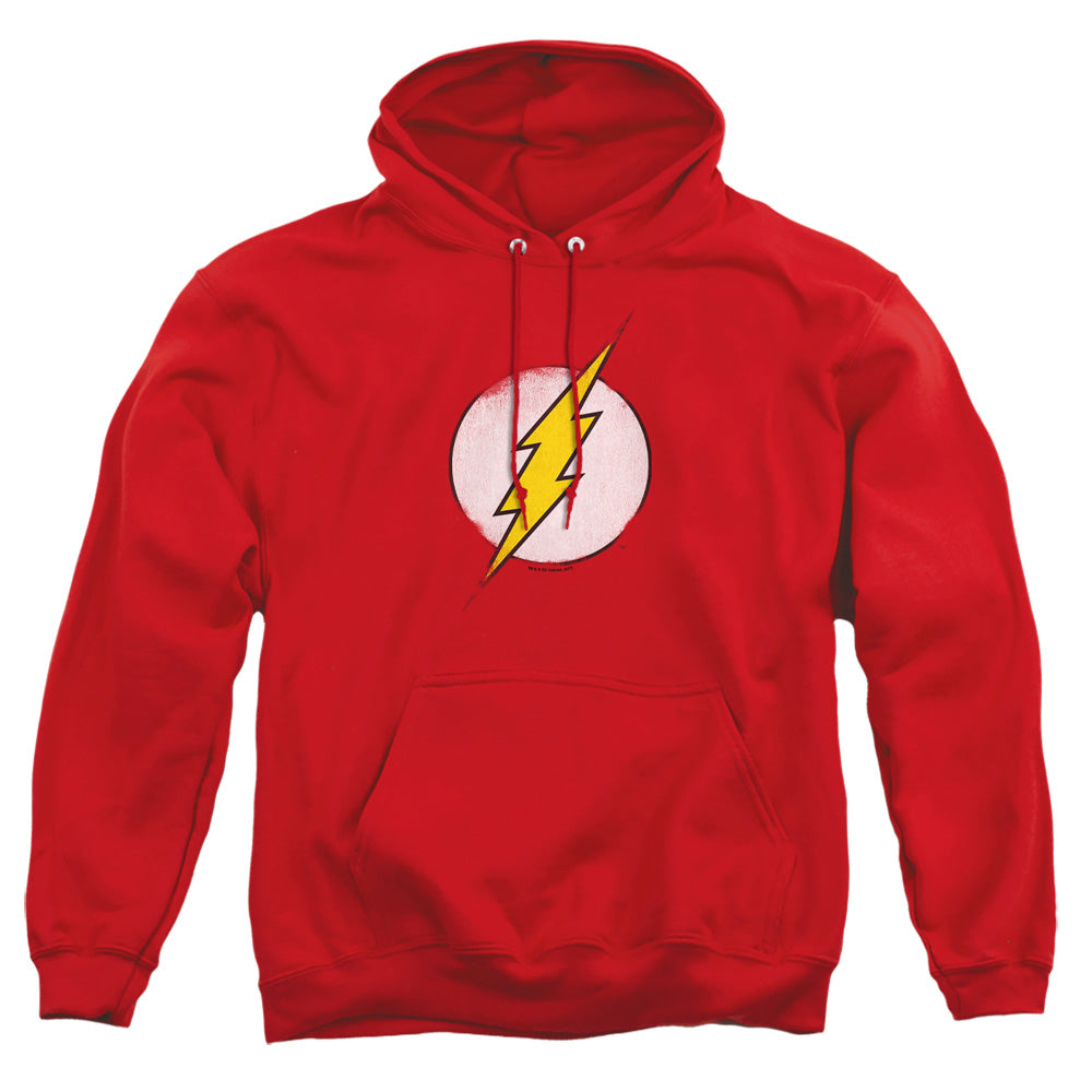 Dc Flash - Rough Flash Logo - Adult Pull-over Hoodie - Red