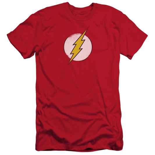 Dc Flash - Rough Flash Logo - Short Sleeve Adult 30/1 - Red T-shirt
