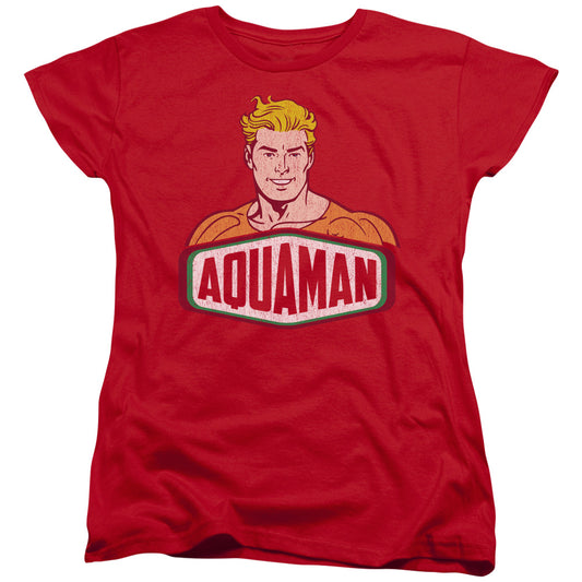 Dco - Aquaman Sign - Short Sleeve Womens Tee - Red T-shirt