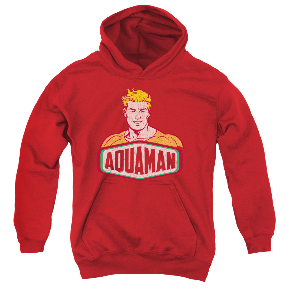 Dco Aquaman Sign-youth Pull-over Hoodie - Red
