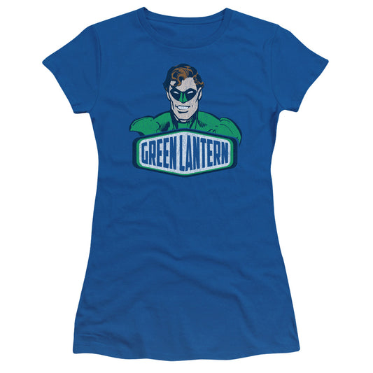 Dco - Green Lantern Sign - Short Sleeve Junior Sheer - Royal Blue T-shirt