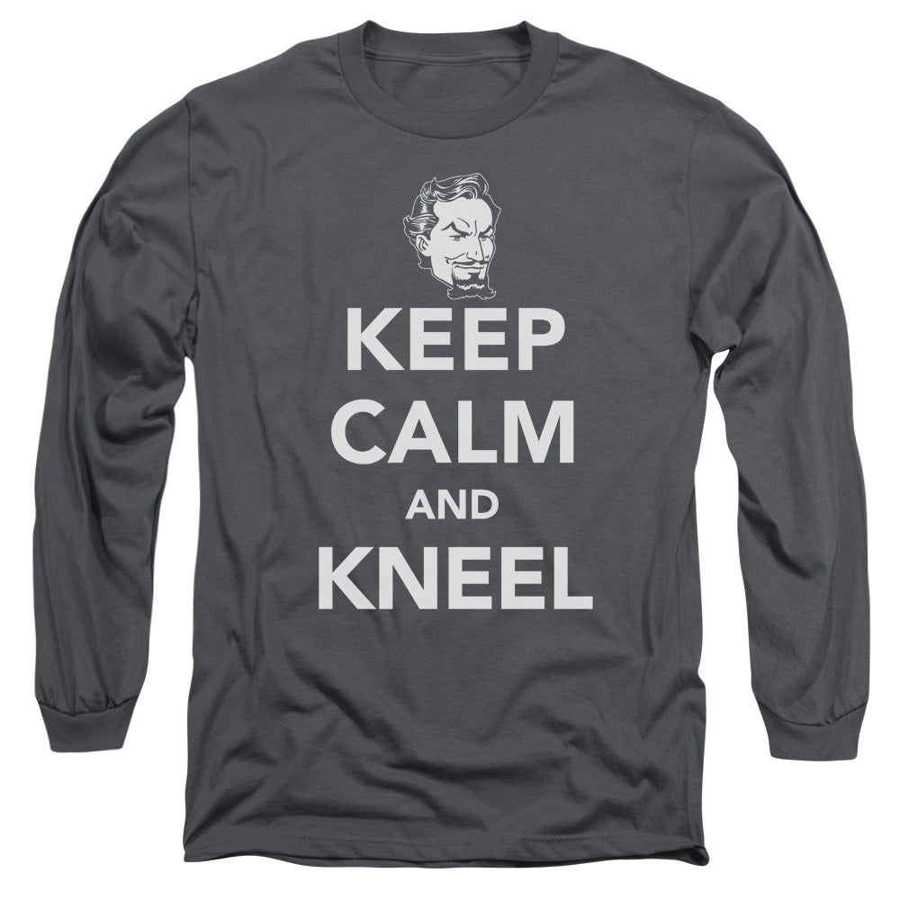 Dc - Keep Calm And Kneel - Long Sleeve Adult 18/1 - Charcoal T-shirt