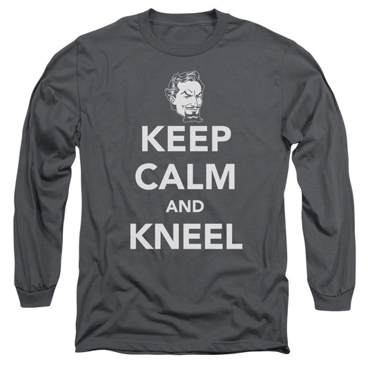 Dc - Keep Calm And Kneel - Long Sleeve Adult 18/1 - Charcoal T-shirt