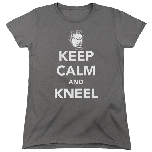 Dc - Keep Calm And Kneel - Short Sleeve Womens Tee - Charcoal T-shirt