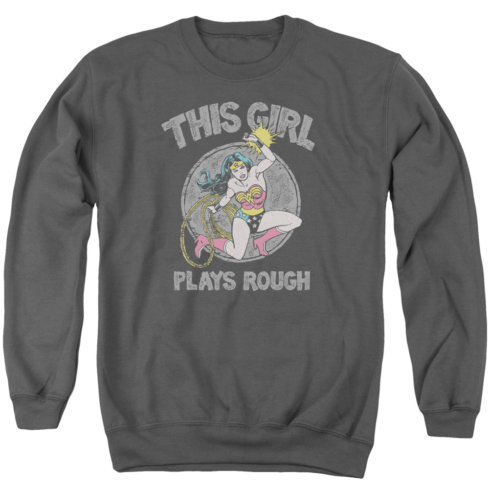 Dc Plays Rough - Adult Crewneck Sweatshirt - Charcoal