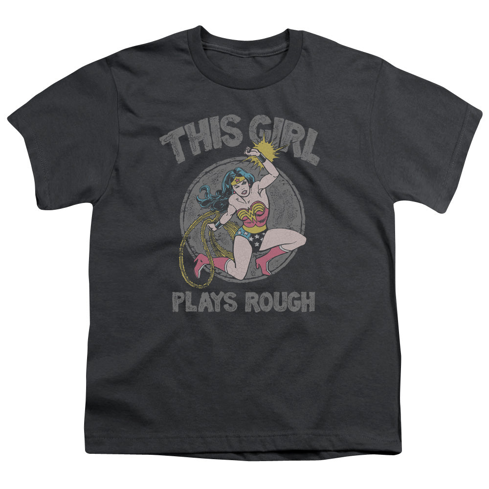 Dc - Plays Rough - Short Sleeve Youth 18/1 - Charcoal T-shirt
