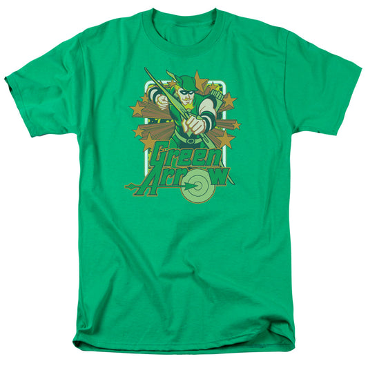 Dc - Green Arrow Stars - Short Sleeve Adult 18/1 - Kelly Green T-shirt