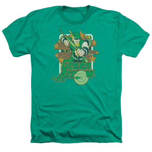 Dc - Green Arrow Stars - Adult Heather - Kelly Green