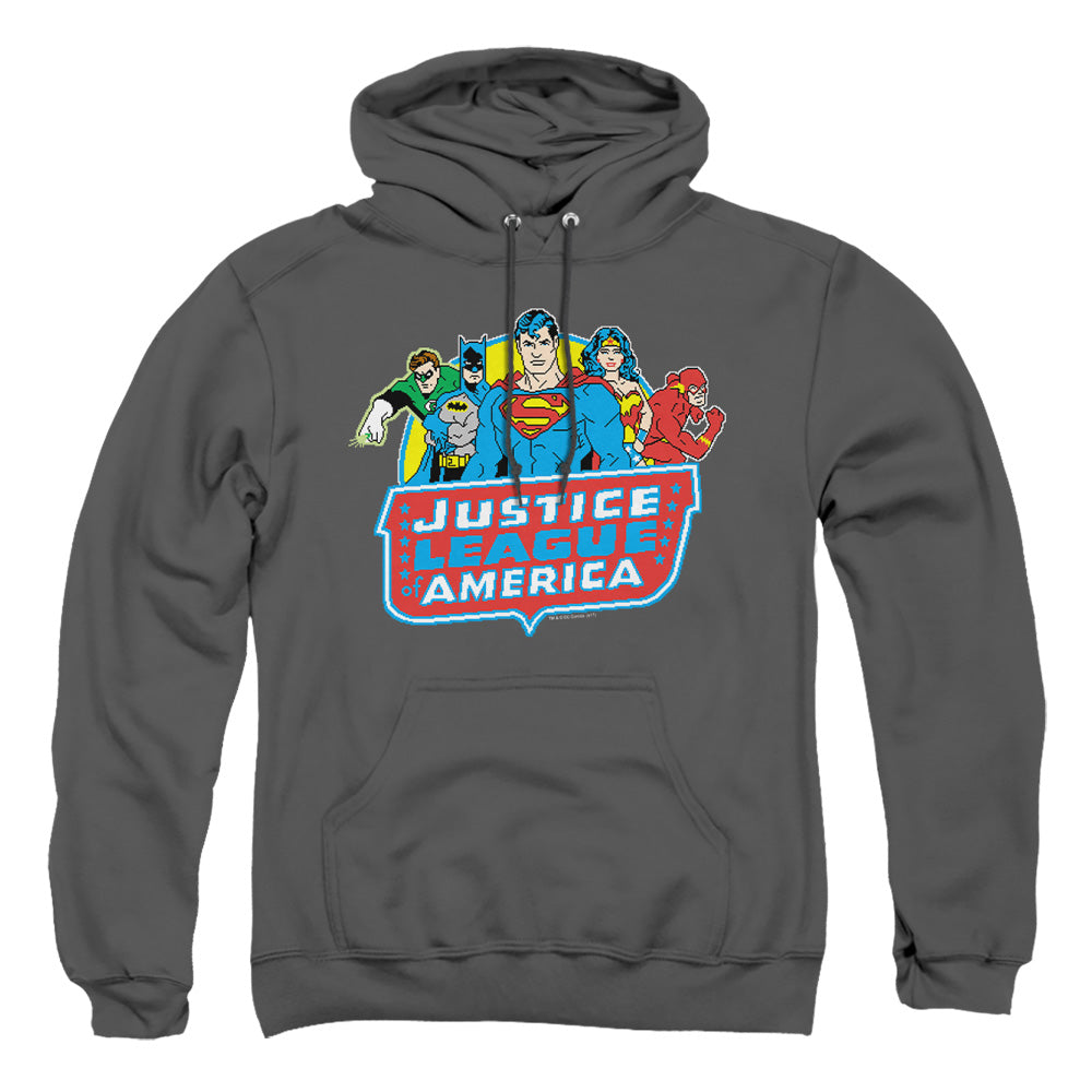 Dc - 8 Bit League - Adult Pull-over Hoodie - Charcoal