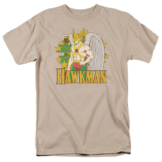 Dc - Hawkman Stars - Short Sleeve Adult 18/1 - Sand T-shirt