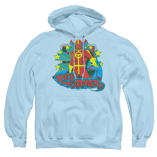 Dc - Red Tornado Stars - Adult Pull-over Hoodie - Light Blue