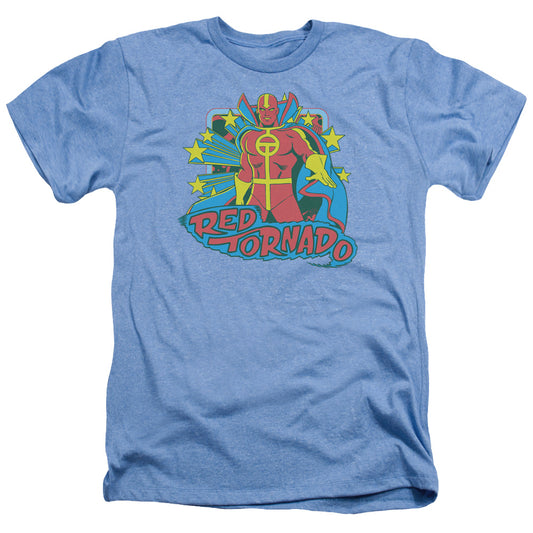 Dc - Red Tornado Stars - Adult Heather - Light Blue