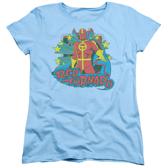 Dc - Red Tornado Stars - Short Sleeve Womens Tee - Light Blue T-shirt