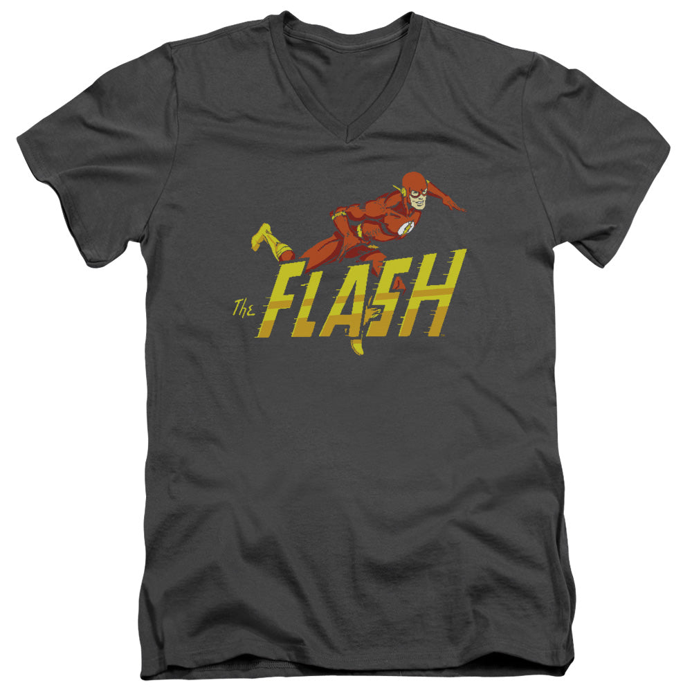 DC FLASH 8 BIT FLASH - S/S ADULT V-NECK 30/1 - BLACK T-Shirt