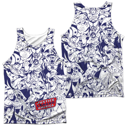 Dc - Justice All Around - Adult 100% Poly Tank Top - White