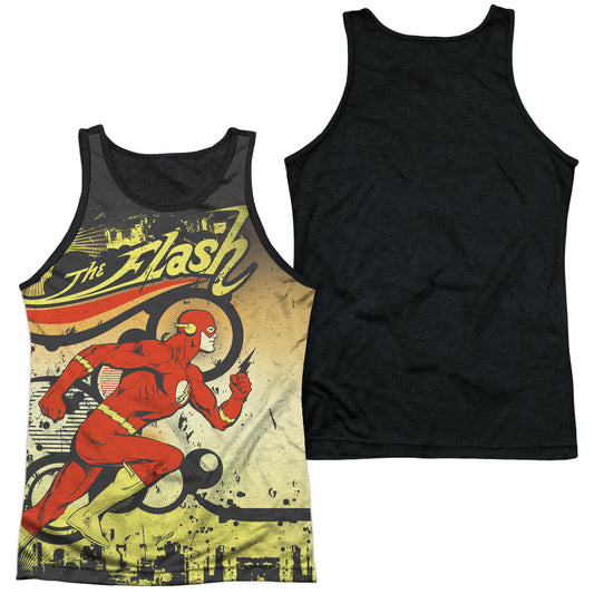 Dc Flash - Just Passing Through - Adult Poly Tank Top Black Back - White
