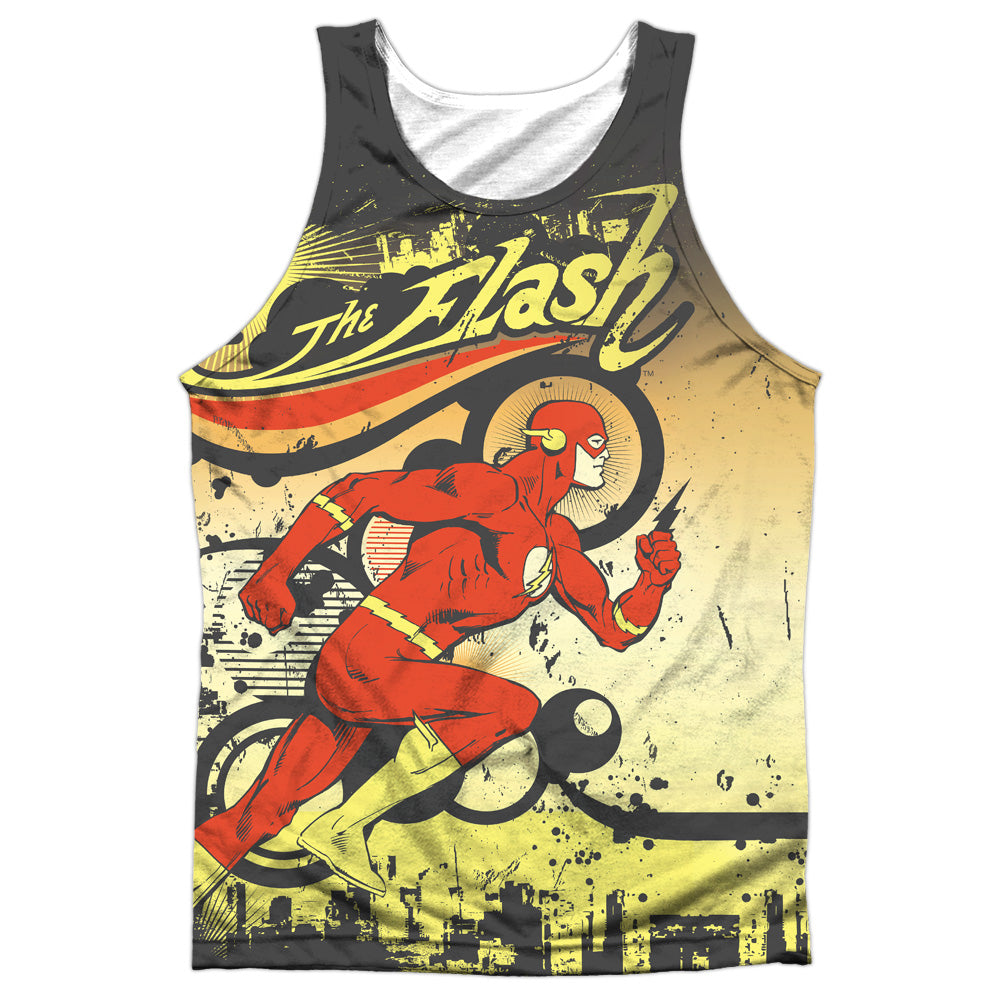 Dc Flash - Just Passing Through - Adult 100% Poly Tank Top - White