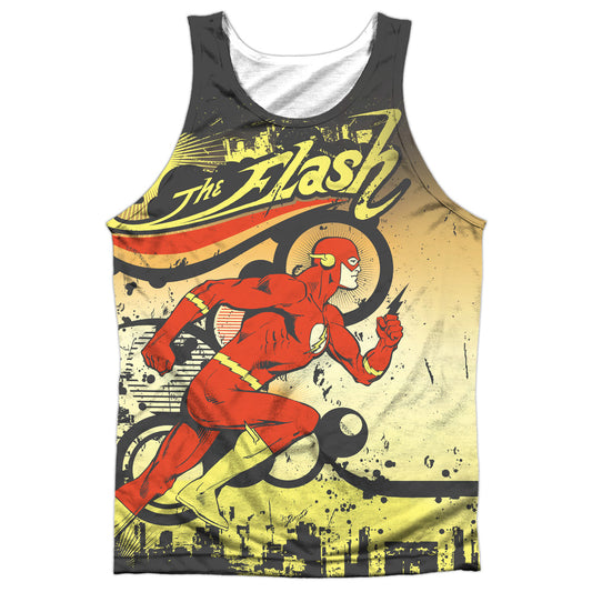 Dc Flash - Just Passing Through - Adult 100% Poly Tank Top - White