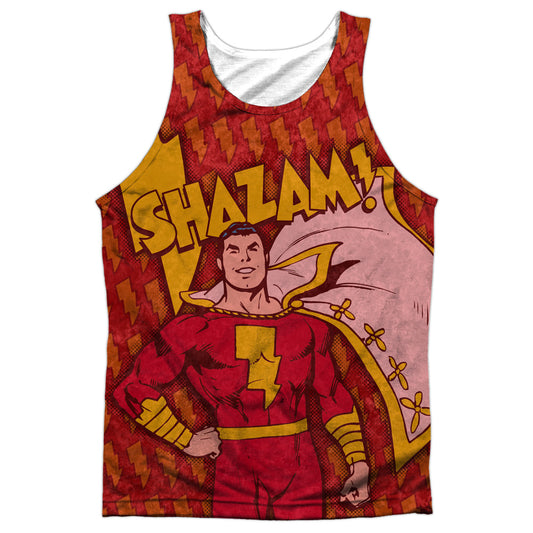 Dc - Shazam Bolts - Adult 100% Poly Tank Top - White