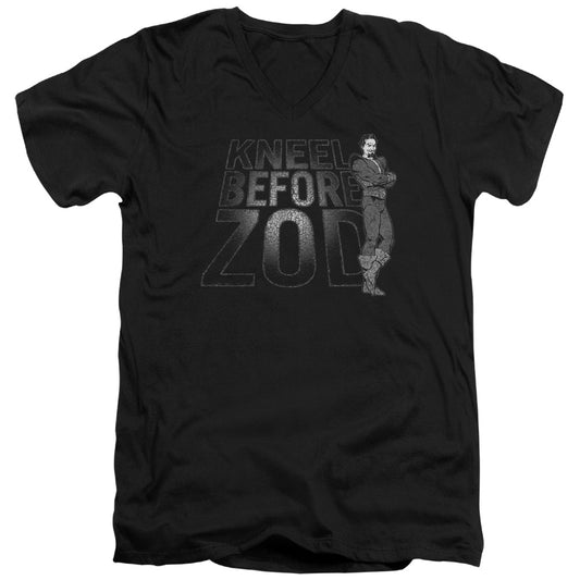 Dc - Kneel Zod - Short Sleeve Adult V-neck 30/1 - Black T-shirt