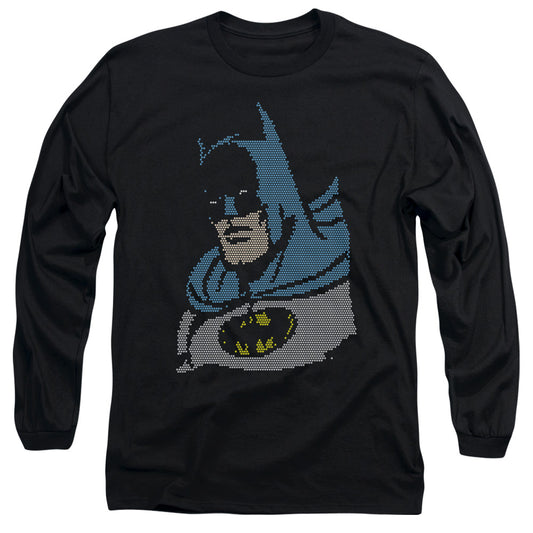 Dc - Lite Brite Batman - Long Sleeve Adult 18/1 - Black T-shirt
