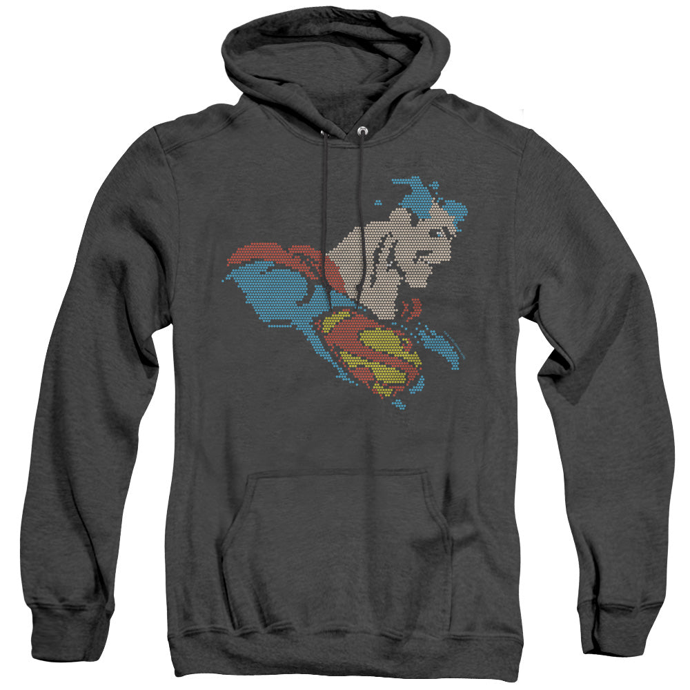 Dc - Lite Brite Superman - Adult Heather Hoodie - Black
