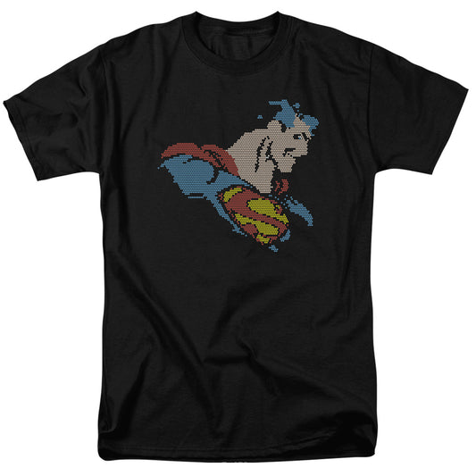 Dc - Lite Brite Superman - Short Sleeve Adult 18/1 - Black T-shirt