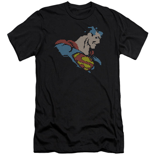 Dc - Lite Brite Superman-premuim Canvas Adult Slim Fit 30/1 - Black