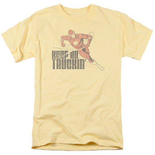 Dc Flash - Keep On Truckin - Short Sleeve Adult 18/1 - Banana T-shirt