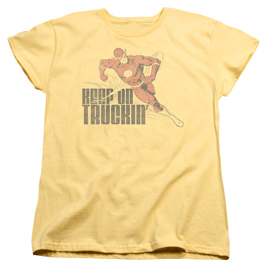 Dc Flash - Keep On Truckin - Short Sleeve Womens Tee - Banana T-shirt