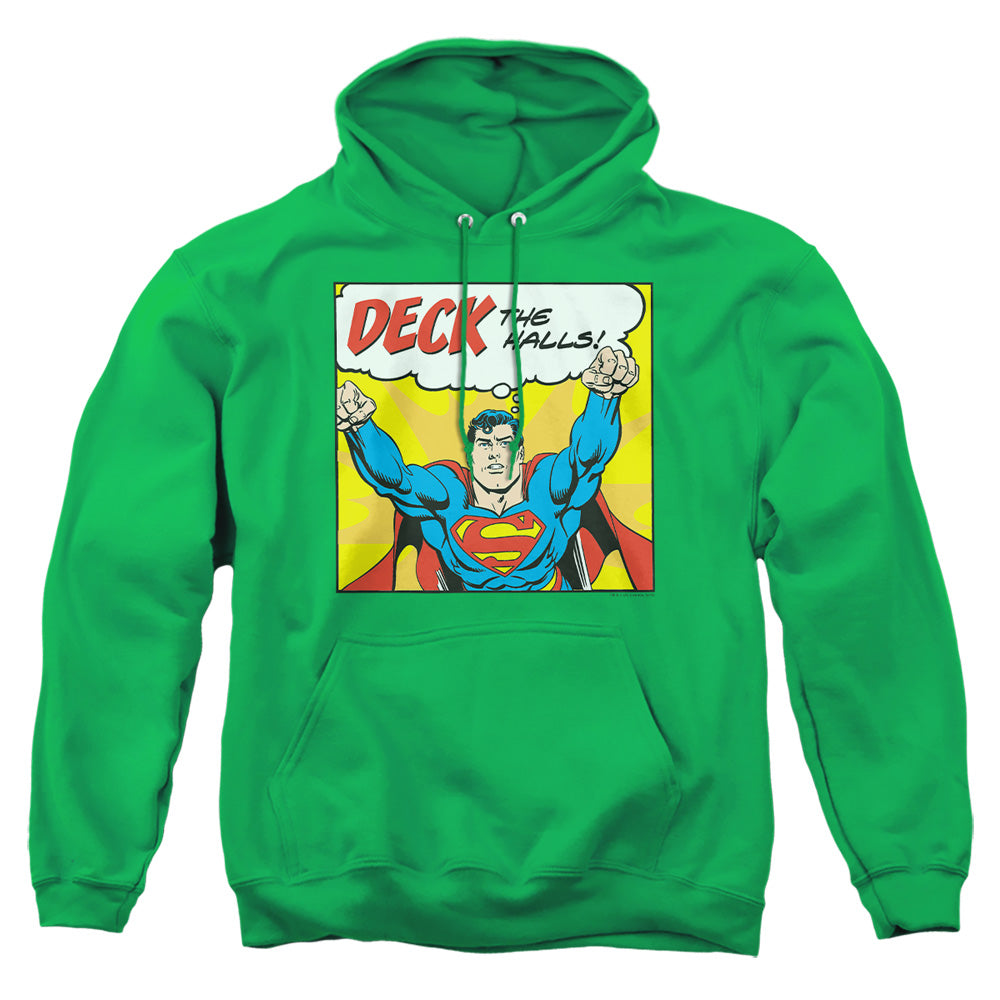 Dc - Deck The Halls - Adult Pull-over Hoodie - Kelly Green