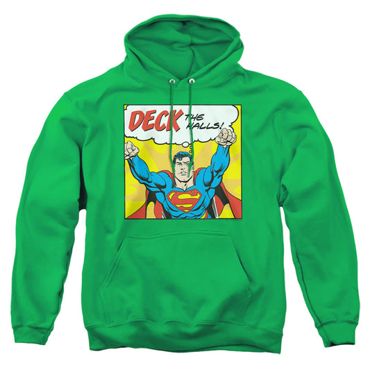 Dc - Deck The Halls - Adult Pull-over Hoodie - Kelly Green
