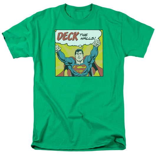 Dc - Deck The Halls - Short Sleeve Adult 18/1 - Kelly Green T-shirt