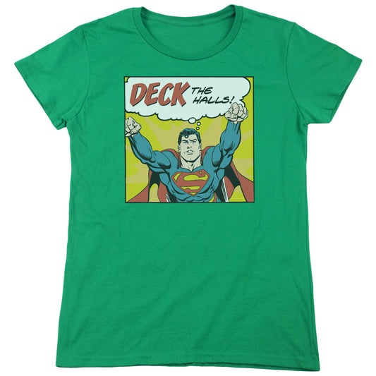 Dc - Deck The Halls - Short Sleeve Womens Tee - Kelly Green T-shirt