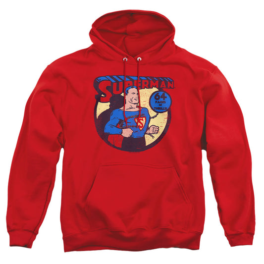 Dc - Superman 64 - Adult Pull-over Hoodie - Red