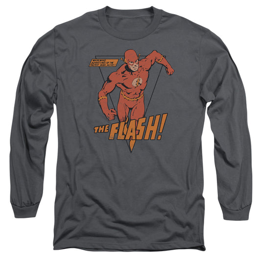 Dc Flash - Whirlwind - Long Sleeve Adult 18/1 - Charcoal T-shirt
