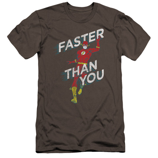 Dc Flash - Faster Than You-premuim Canvas Adult Slim Fit 30/1 - Charcoal