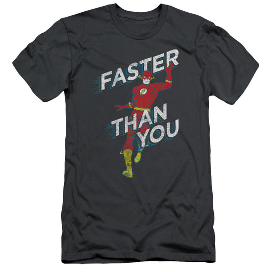 Dc Flash - Faster Than You - Short Sleeve Adult 30/1 - Charcoal T-shirt