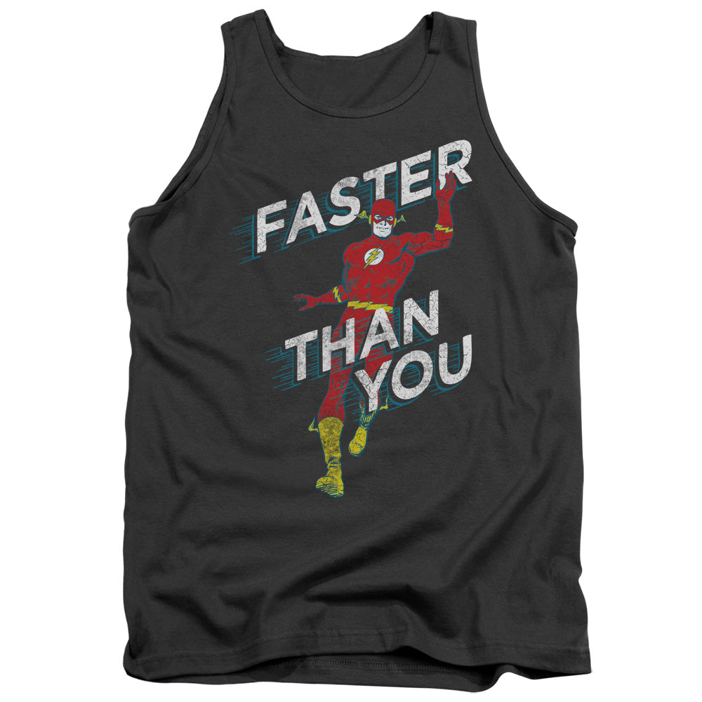 Dc Flash - Faster Than You - Adult Tank - Charcoal