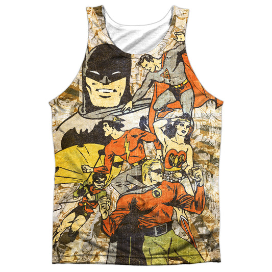 Dc - All Stars - Adult 100% Poly Tank Top - White