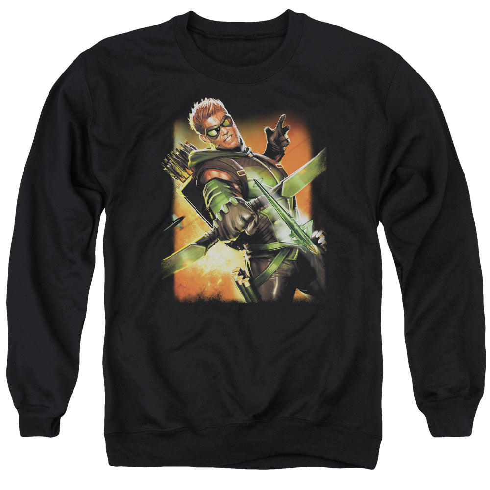 Jla - Green Arrow #1 - Adult Crewneck Sweatshirt - Black