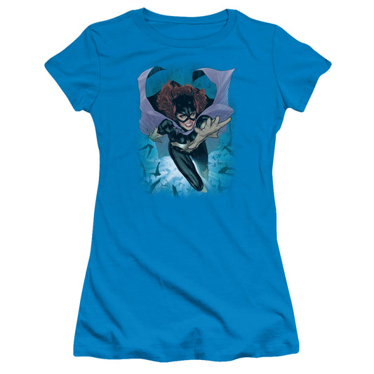 Jla - Batgirl #1 - Short Sleeve Junior Sheer - Turquoise T-shirt