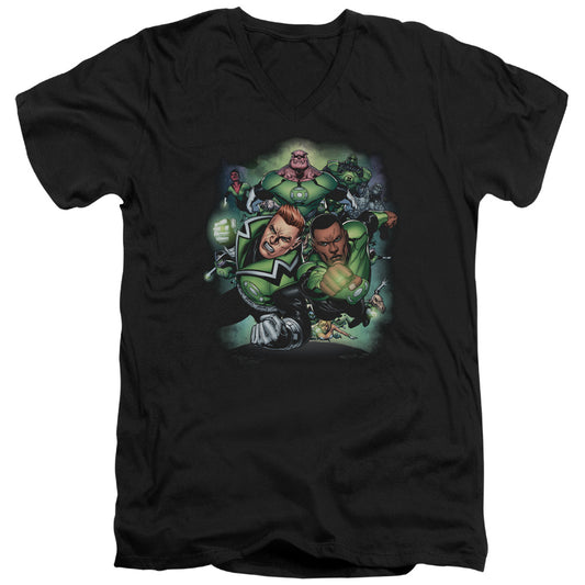 Green Lantern - Corps #1 - Short Sleeve Adult V-neck - Black T-shirt
