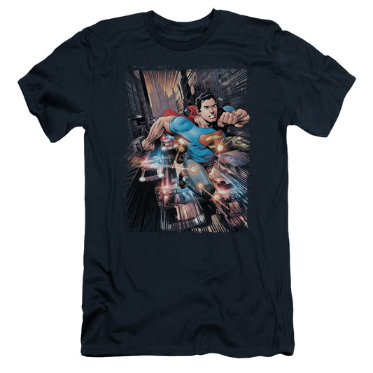 Superman - Action Comics #1 - Short Sleeve Adult 30/1 - Navy T-shirt