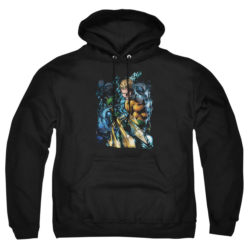 Jla - Aquaman #1 - Adult Pull-over Hoodie - Black