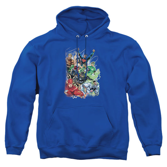 Jla - Justice League #1 - Adult Pull-over Hoodie - Royal Blue