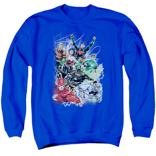 Jla - Justice League #1 - Adult Crewneck Sweatshirt - Royal Blue