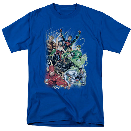 Jla - Justice League #1 - Short Sleeve Adult 18/1 - Royal Blue T-shirt