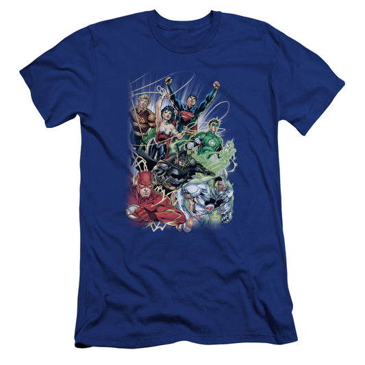 Jla - Justice League #1-premuim Canvas Adult Slim Fit 30/1 - Royal Blue
