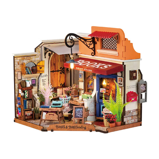 Robotime Corner Bookstore Model Kit